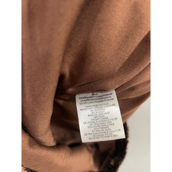 NWT Ciebon Chocolate Brown Burnout Velvet Sequin Long Sleeve Dress Women SZ XS - Picture 4 of 5